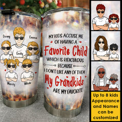 My Grandkids Are My Favorite - Gift For Grandma. Personalized Tumbler