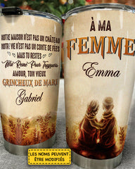 À Ma Femme - Tu Es Ma Reine Pour Toujours - Gift For Couples. Husband Wife - Personalized Tumbler French
