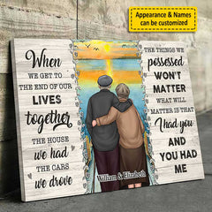 The Things We Possessed Won't Matter - Personalized Horizontal Canvas - Gift For Couples. Husband Wife