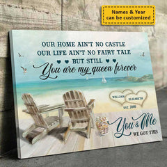 Our Life Ain't No Fairy Tale - Personalized Horizontal Canvas - Gift For Couples. Husband Wife