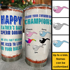 Dear Dad From Swimming Champion - Personalized Tumbler - Gift For Dad. Gift For Father's Day