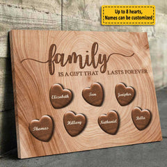 Family Is Forever - Personalized Horizontal Canvas - Gift For Couples. Husband Wife