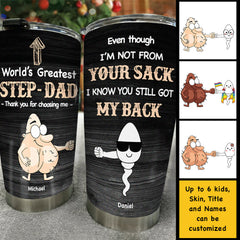 World's Greatest Step-Dad - Personalized Tumbler - Gift For Dad. Grandpa