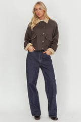 Halona Snap Button Pocket Jacket Charcoal