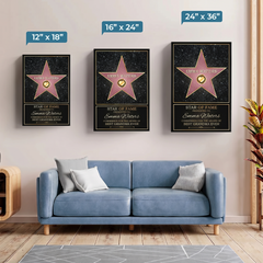 Dad Star Of Fame - Family Personalized Custom Vertical Canvas - Mother's Day. Father's Day Birthday Gifts For Mom. Dad
