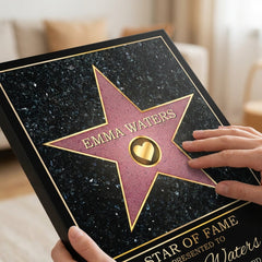 Dad Star Of Fame - Family Personalized Custom Vertical Canvas - Mother's Day. Father's Day Birthday Gifts For Mom. Dad