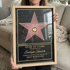 Star Of Fame. Best Mom. Best Dad Of The Year - Family Personalized Custom Vertical Poster - Mother's Day. Father's Day. Birthday Gift For Mom And Dad