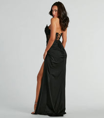 Shayla Strapless Corset Lace Formal Dress