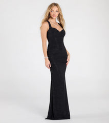 Tatiana Lace-Up Mermaid Glitter Formal Dress