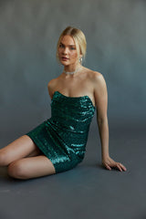 Karina Strapless Sequin Corset Bodycon Mini Dress