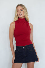 Lorde High Neck Tie Back Top