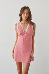 Mable Lace Trim Mini Dress