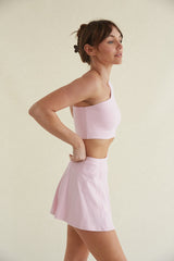 Mia Smoothing One Shoulder Crop Top in Pink