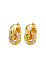 LUV AJ Pave Interlock Hoops