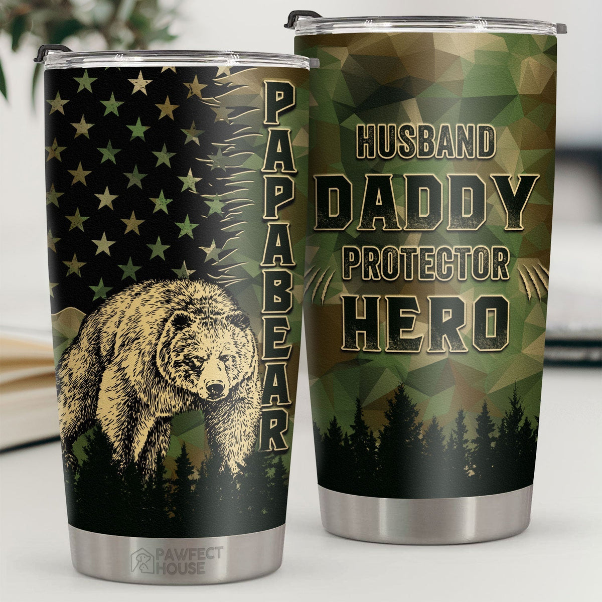 Husband Daddy Protector Hero - Tumbler - To My Dad. Gift For Dad. Dad Gift From Daughter And Son. Birthday Gift For Dad
