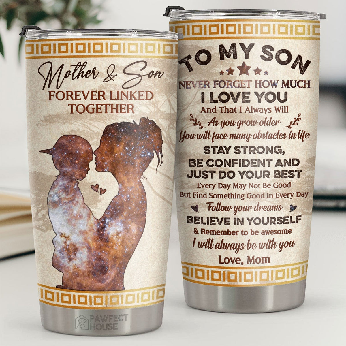 Follow Your Dreams Belive In Yourself & Remember To Be Awesome - Tumbler - To My Son. Gift For Son. Son Gift From Mom. Birthday Gift For Son