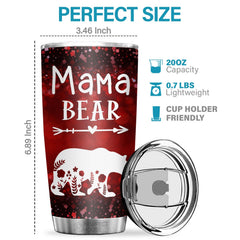 Mama Bear. Mom Nutrition Facts - Tumbler - Christmas Gift For Family. Couple. Friends. Christmas Decoration. Holiday Gift