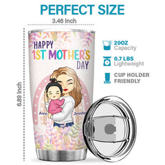 The World's Best Mom Belongs To Me - Family Personalized Custom Tumbler - Mother's Day. Birthday Gift For First Mom