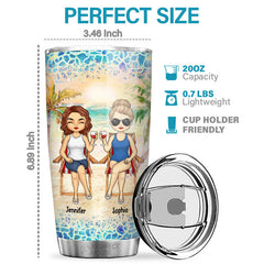 To The Beach And Back - Bestie Personalized Custom Tumbler - Gift For Best Friends. BFF. Sisters
