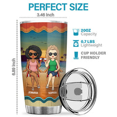 I Love You To The Beach And Back - Bestie Personalized Custom Tumbler - Gift For Best Friends. BFF. Sisters