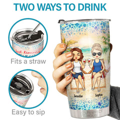 To The Beach And Back - Bestie Personalized Custom Tumbler - Gift For Best Friends. BFF. Sisters