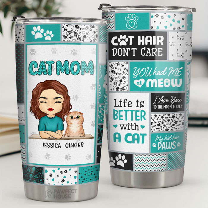 You Had Me At Meow - Cat Personalized Custom Tumbler -  Mother's Day. Birthday Gift For Pet Owners. Pet Lovers