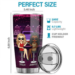 Here's To Another Year Of Bonding Over Alcohol - Bestie Personalized Custom Tumbler - Gift For Best Friends. BFF. Sisters
