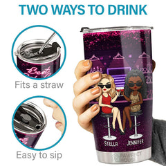Here's To Another Year Of Bonding Over Alcohol - Bestie Personalized Custom Tumbler - Gift For Best Friends. BFF. Sisters