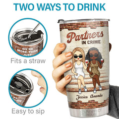 Like A Really Small Gang Partners In Crime - Bestie Personalized Custom Tumbler - Gift For Best Friends. BFF. Sisters