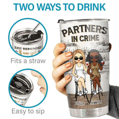 Partners In Crime - Bestie Personalized Custom Tumbler - Gift For Best Friends. BFF. Sisters
