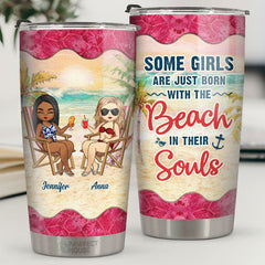 Beach In Souls - Personalized Tumbler - Gift For Bestie