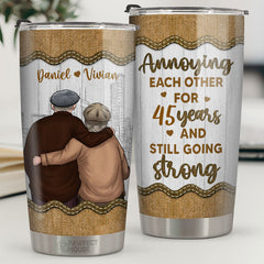 I Love You More The End I Win - Couple Personalized Custom Tumbler - Gift For Husband Wife. Anniversary