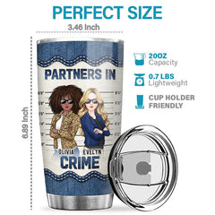 Bestie. Partners In Crime - Bestie Personalized Custom Tumbler - Gift For Best Friends. BFF. Sisters