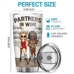 We're Made Of Sarcasm. Wine & Everything Fine - Bestie Personalized Custom Tumbler - Gift For Best Friends. BFF. Sisters