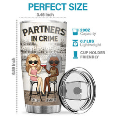Tolerating Idiots & Keeping Each Other Sane - Bestie Personalized Custom Tumbler - Gift For Best Friends. BFF. Sisters