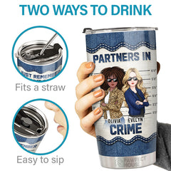 Bestie. Partners In Crime - Bestie Personalized Custom Tumbler - Gift For Best Friends. BFF. Sisters