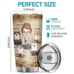 Easily Distracted By Books & Cats - Personalized Tumbler - Gift For Cat Lovers. Cat Owners. Cat Gift. Gift For Pet Lovers