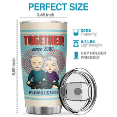 Next To You Since Year - Personalized Tumbler - Gift For Couple. Husband Wife. Anniversary. Engagement. Wedding. Marriage Gift