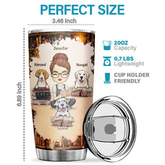 Easily Distracted By Books & Dogs - Personalized Tumbler - Gift For Dog Lovers. Dog Owners. Dog Gift. Gift For Pet Lovers