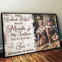 Mon Endroitpréféréestàcôté De Toi - Télécharger Une Image. Cadeau Pour Les Couples. Mari Et Femme - Personalized Horizontal Poster French