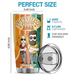 I'm Yours No Refund Together Since - Personalized Tumbler - Gift For Couple. Husband Wife. Anniversary. Engagement. Wedding. Marriage Gift