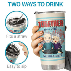 Next To You Since Year - Personalized Tumbler - Gift For Couple. Husband Wife. Anniversary. Engagement. Wedding. Marriage Gift