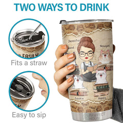 Easily Distracted By Books & Cats - Personalized Tumbler - Gift For Cat Lovers. Cat Owners. Cat Gift. Gift For Pet Lovers