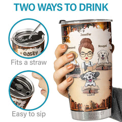 Easily Distracted By Books & Dogs - Personalized Tumbler - Gift For Dog Lovers. Dog Owners. Dog Gift. Gift For Pet Lovers