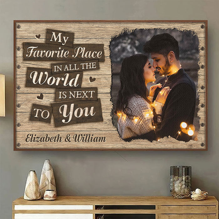 I Love To Stay Next To You - Upload Image. Gift For Couples. Husband Wife - Personalized Horizontal Poster