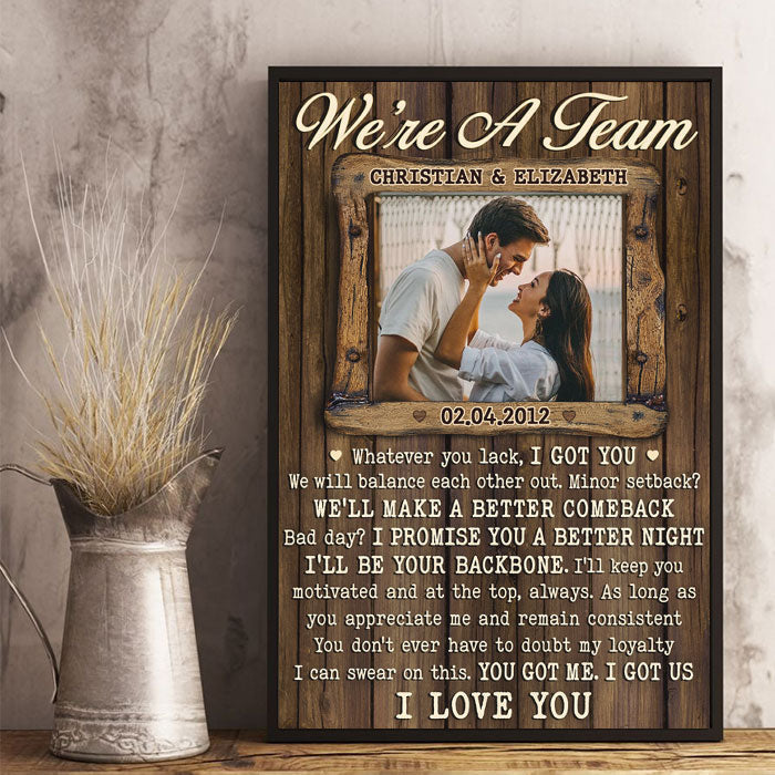 I'll Be Your Backbone - Personalized Vertical Poster - Upload Image. Gift For Couples. Husband Wife