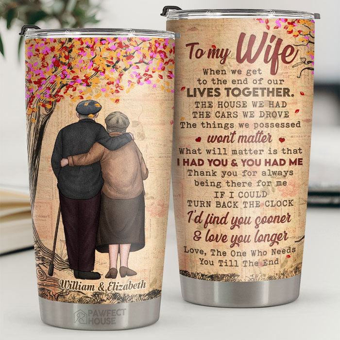 Thank You For Always Being There For Me My Wife - Personalized Tumbler - To My Wife. Gift For Wife. Anniversary. Engagement. Wedding. Marriage Gift