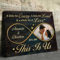 This Is Us - Personalized Horizontal Canvas - Upload Image. Gift For Couples. Husband Wife