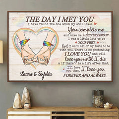 You're The One Whom My Soul Loves. LGBTQ+ Couples - Gift For Couples. Personalized Horizontal Poster