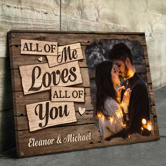 I Deeply Fall In Love With You - Personalized Horizontal Canvas - Upload Image. Gift For Couples. Husband Wife